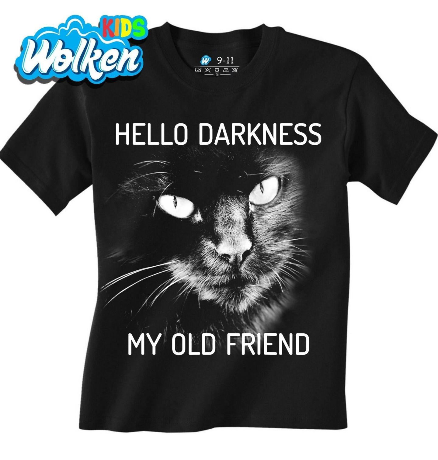 Dětské tričko Hello Darkness my Old Friend Kočka.jpg