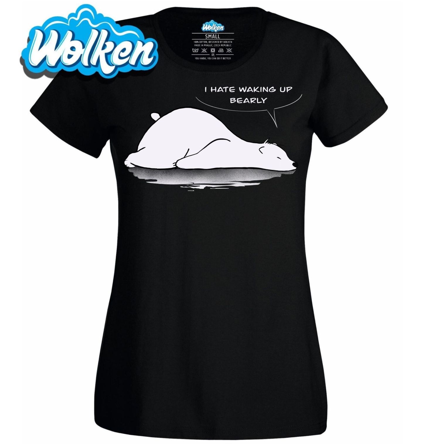 Dámské tričko Medvěd Nesnáším Ranní Vstávání.jpg