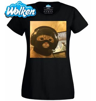Dámské tričko Selfie Kočka Gamer.jpg