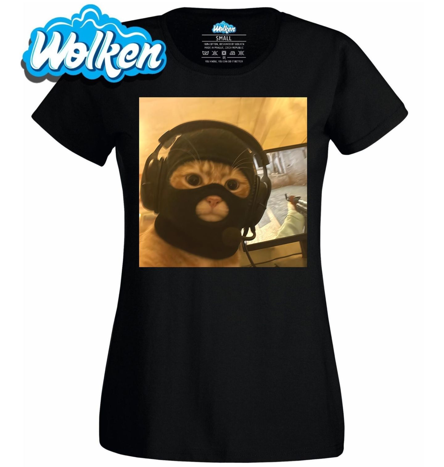 Dámské tričko Selfie Kočka Gamer.jpg