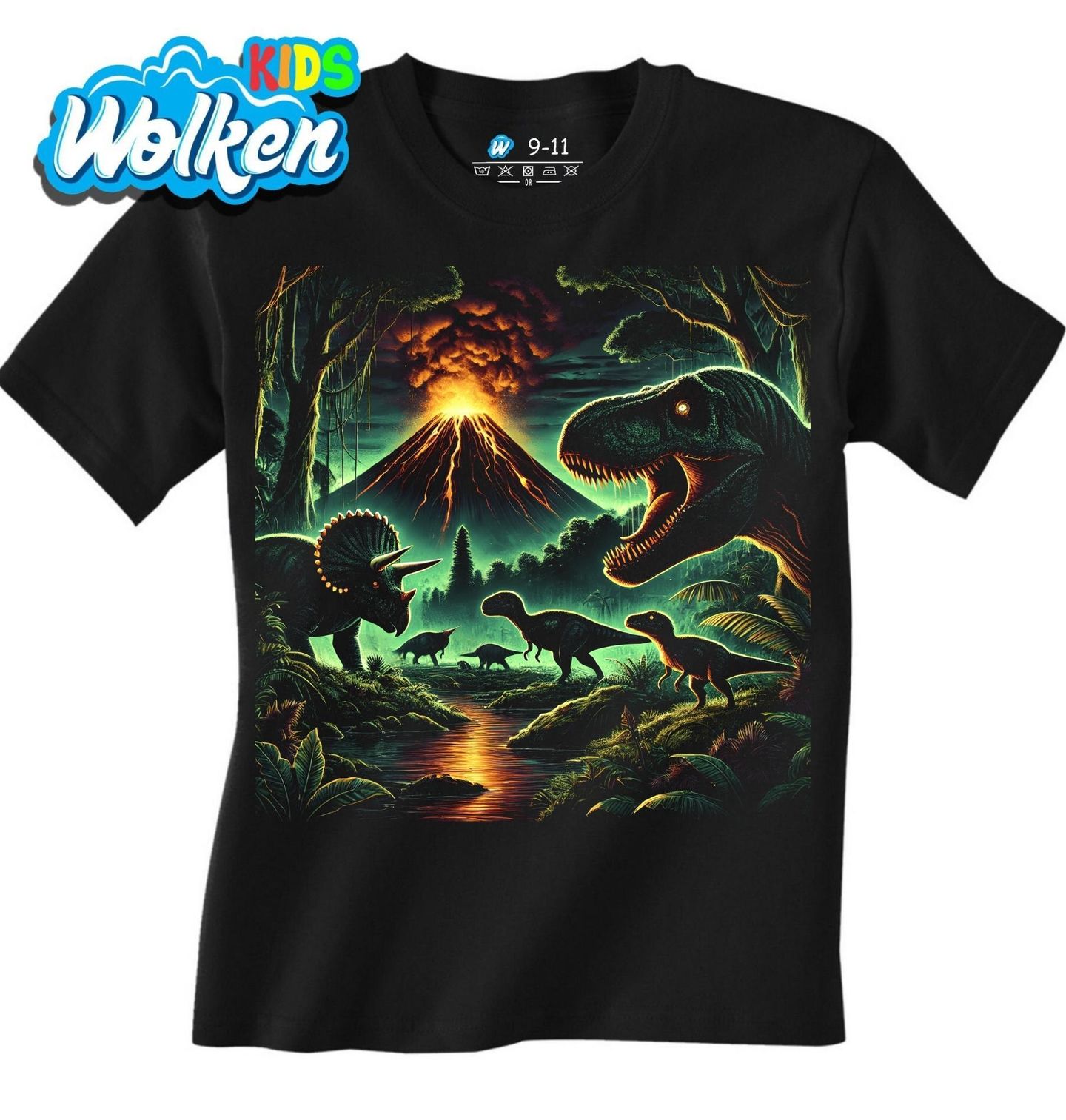Dětské tričko Dinosauři a Sopka.jpg