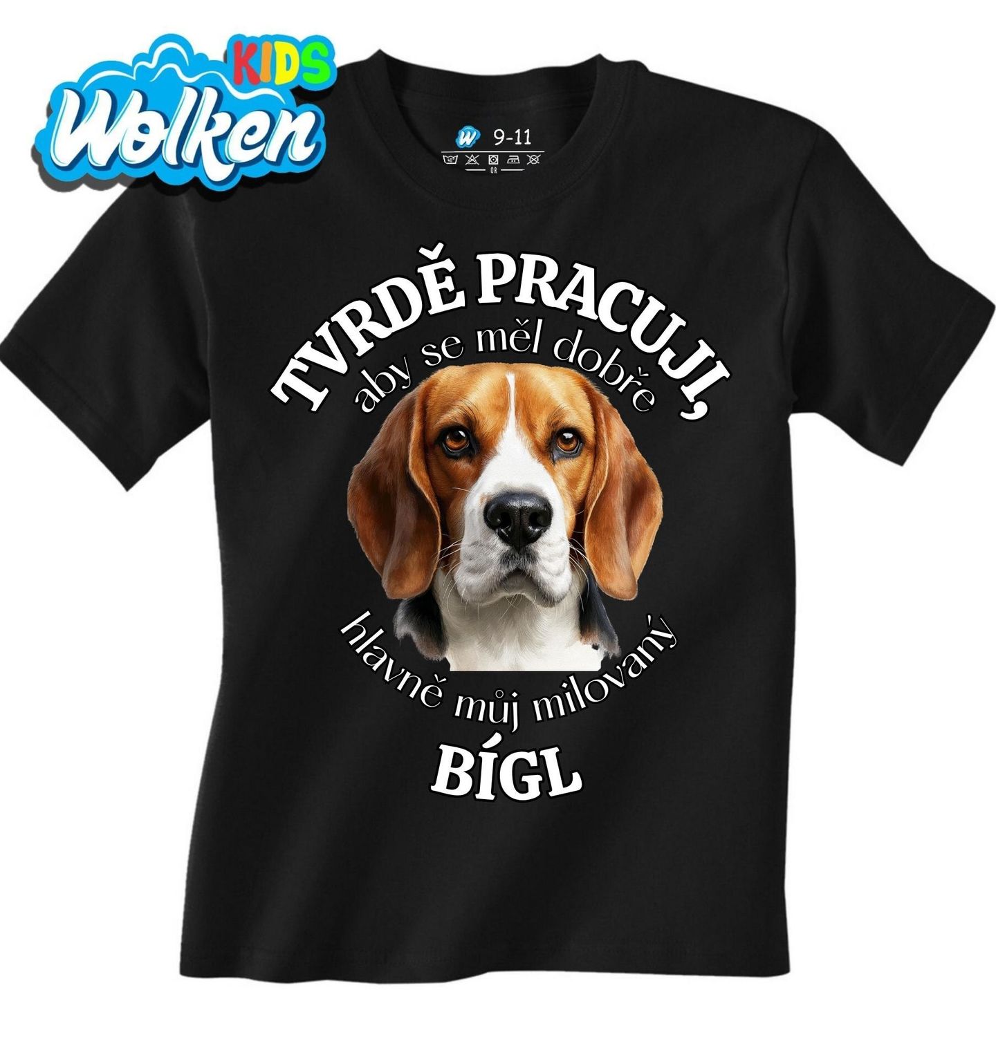 Dětské tričko Tvrdě pracuji, aby se měl dobře můj Bígl.jpg