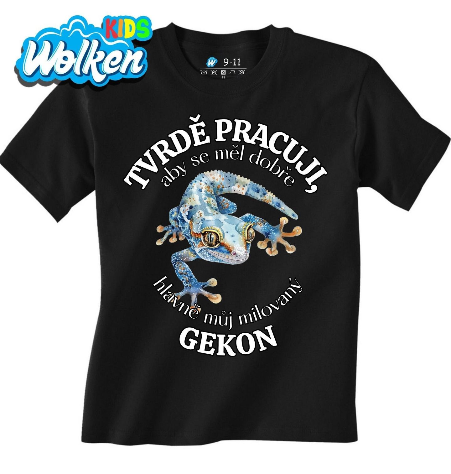 Dětské tričko Tvrdě pracuji, aby se měl dobře můj Gekon.jpg