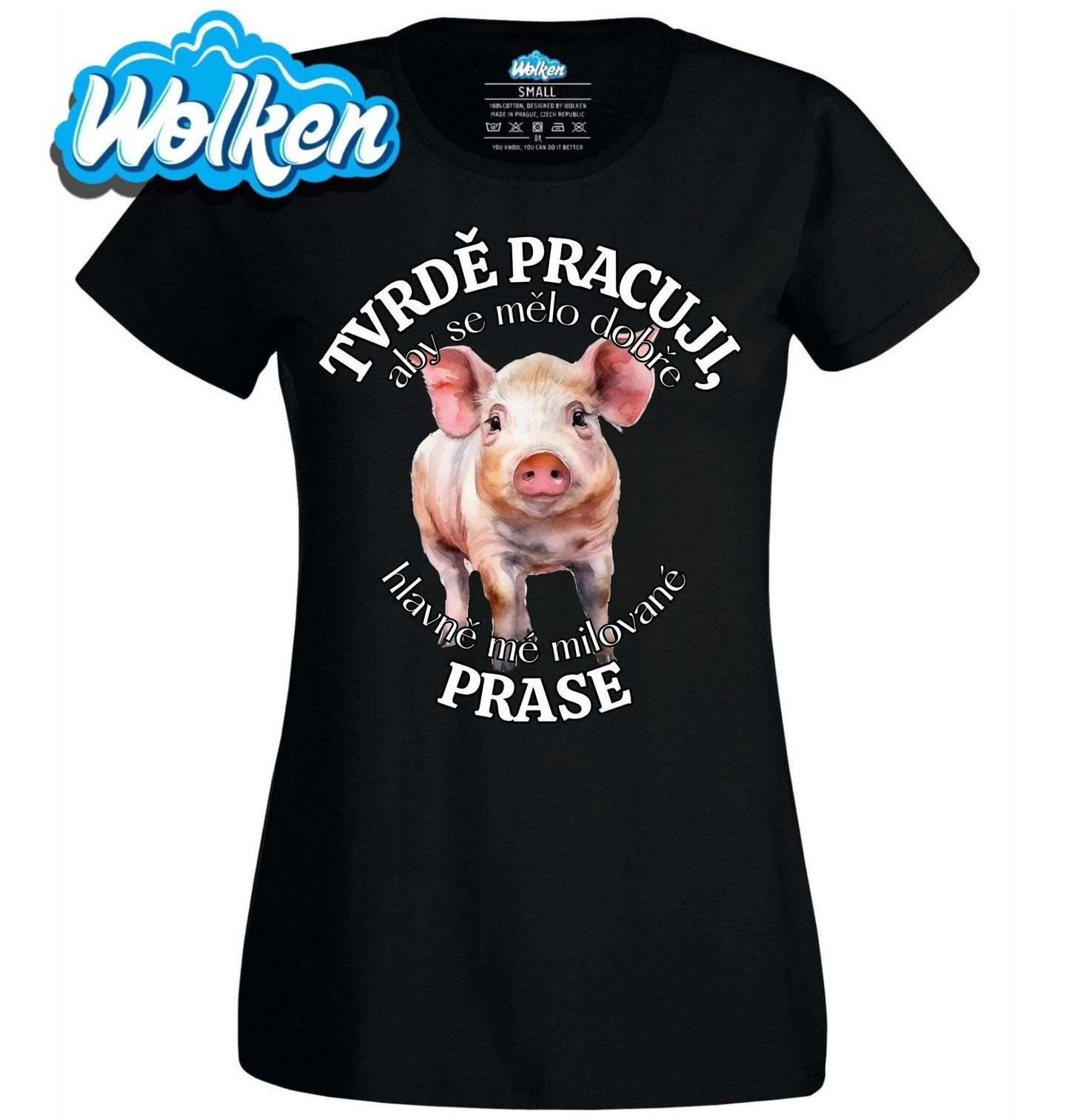 Dámské tričko Tvrdě pracuji, aby se mělo dobře mé Prase.jpg