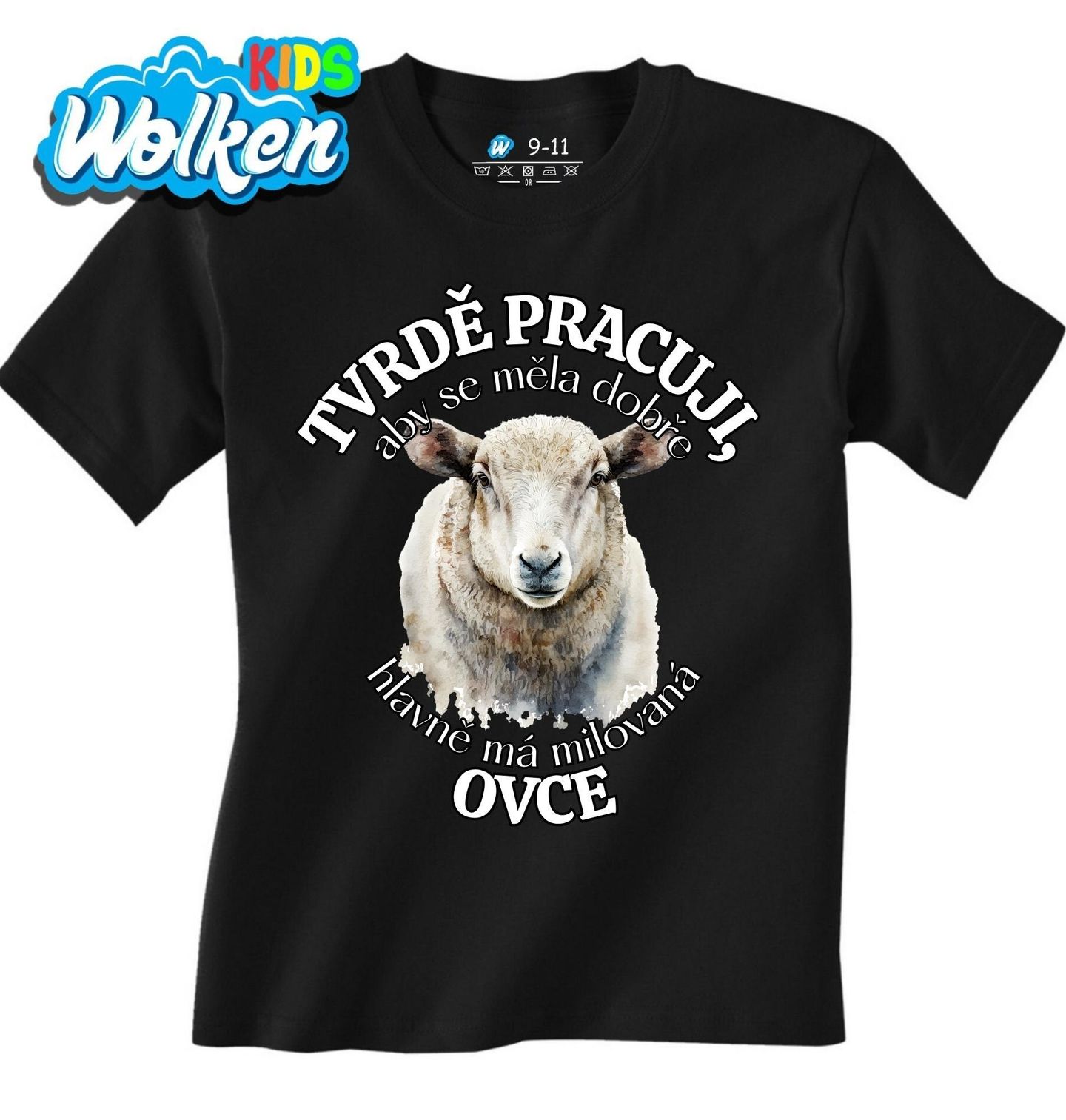 Dětské tričko Tvrdě pracuji, aby se měla dobře má Ovce.jpg