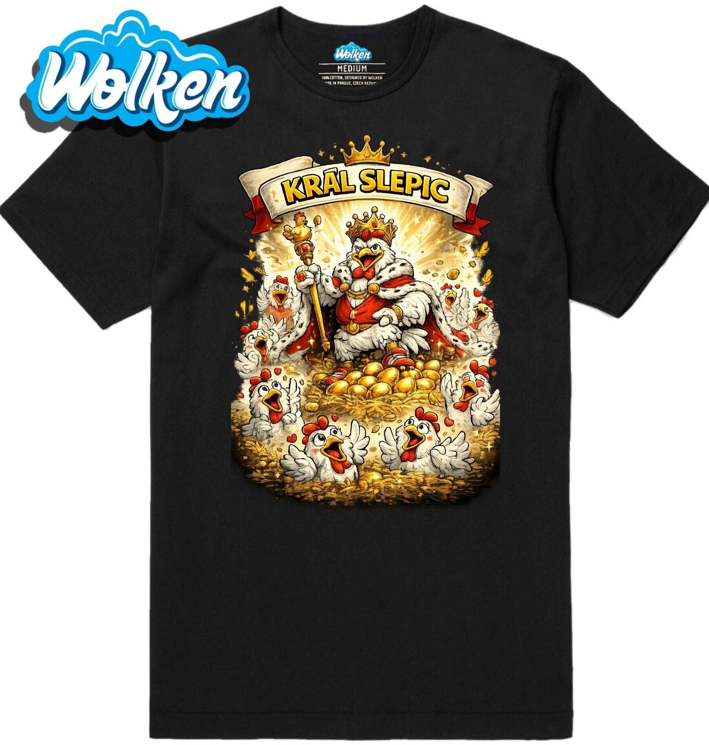 Pánské tričko Kohout na Trůnu Král slepic.jpg
