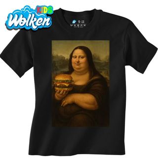 Dětské tričko Obézní Mona Lisa s Burgerem.jpg