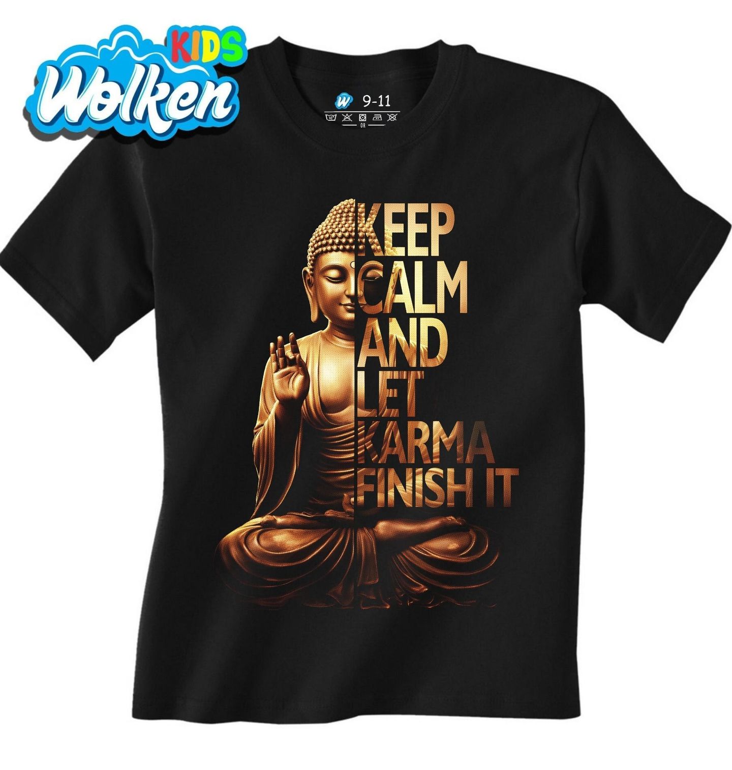 Dětské tričko Zůstaň v klidu a nech karmu, ať to dokončí.jpg