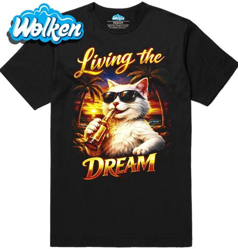 Obrázek produktu Pánské tričko Kočka na Pláži Living the Dream