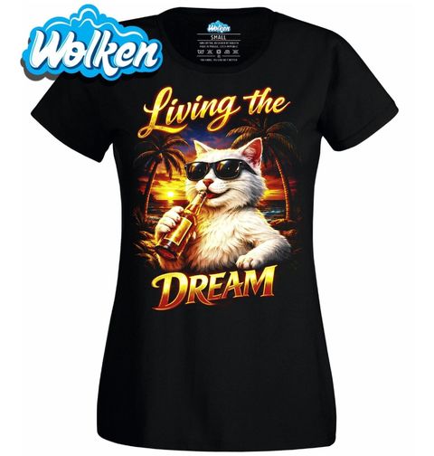 Obrázek produktu Dámské tričko Kočka na Pláži Living the Dream
