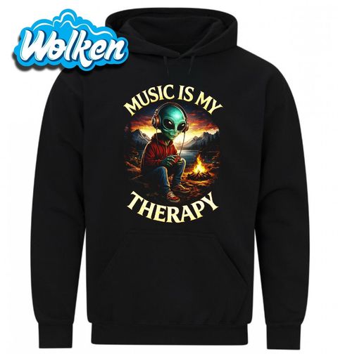 Obrázek produktu Pánská mikina Mimozemšťan u Táboráku Music is my therapy
