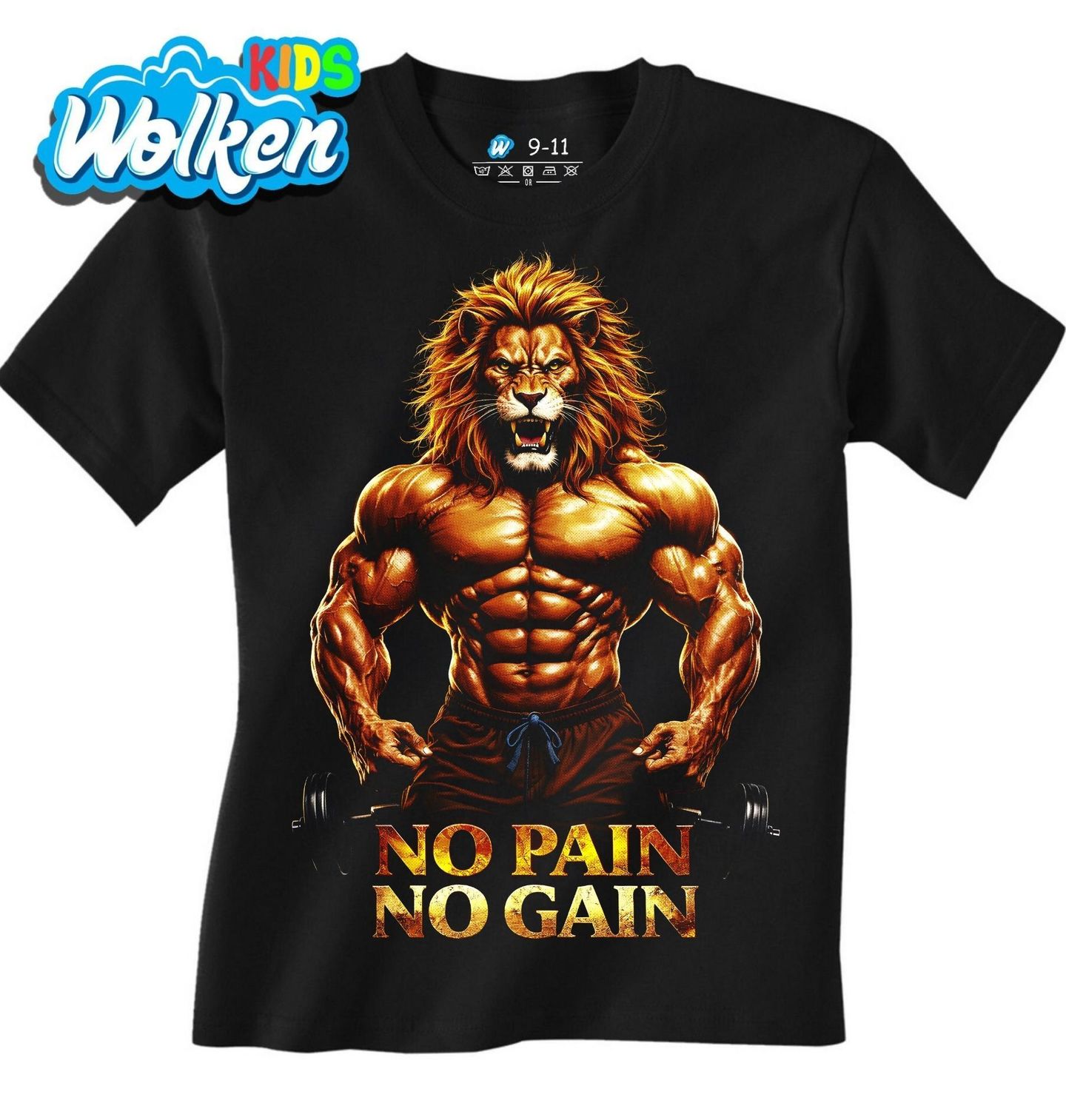 Dětské tričko Svalnatý Lev No Pain No Gain.jpg