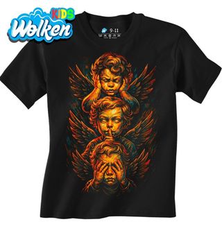 Dětské tričko Anděl Neslyším Zlo, Nemluvím Zlo, Nevidím Zlo.jpg