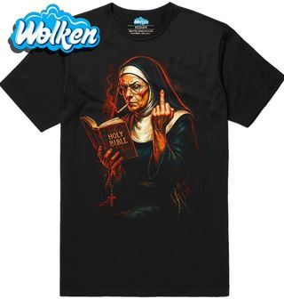 Pánské tričko Hříšná Jeptiška s Prostředníčkem Holy Bible.jpg