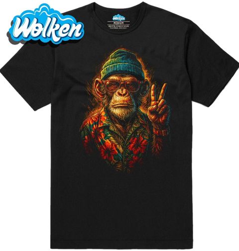 Obrázek produktu Pánské tričko Hipster Šimpanz Peace