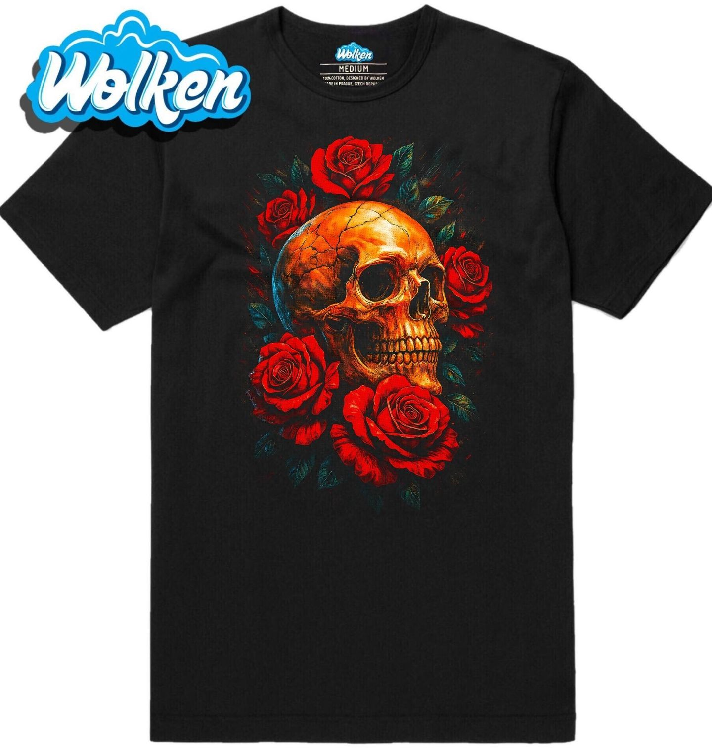 Pánské tričko Lebka mezi Růžemi Smrti.jpg