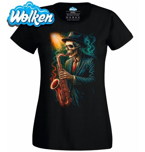 Obrázek produktu Dámské tričko Kostlivec se Saxofonem
