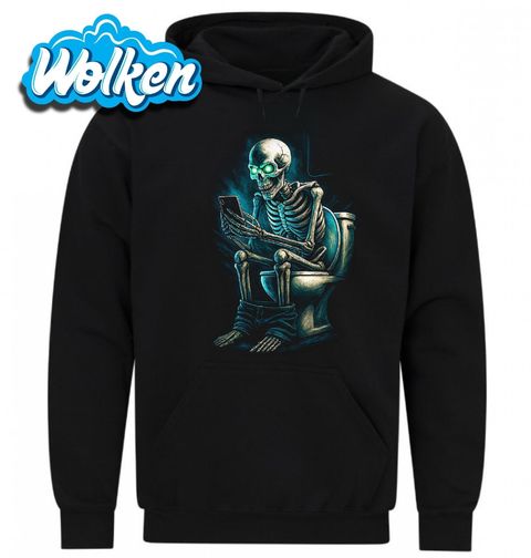 Obrázek produktu Pánská mikina Věčně Scrolující Kostlivec na Záchodě