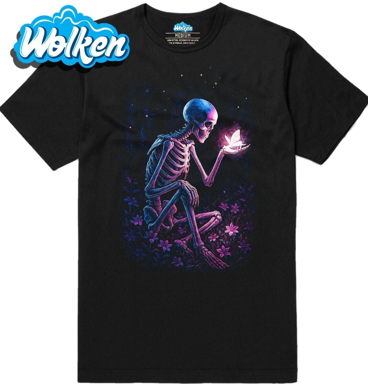 Pánské tričko Fialový Motýl v Dlaních Kostlivce.jpg