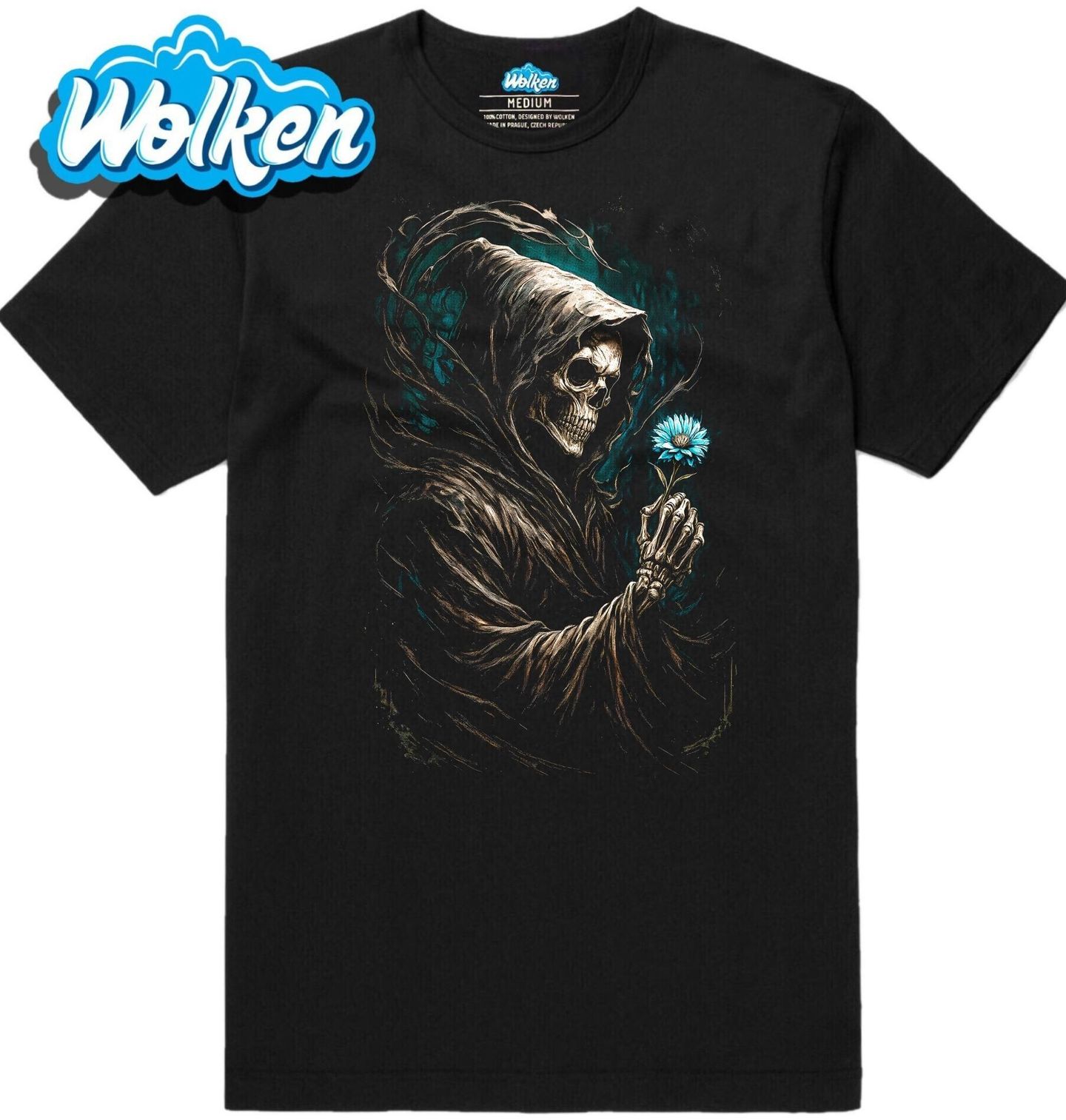 Pánské tričko Kostlivec s Květinou Naděje.jpg