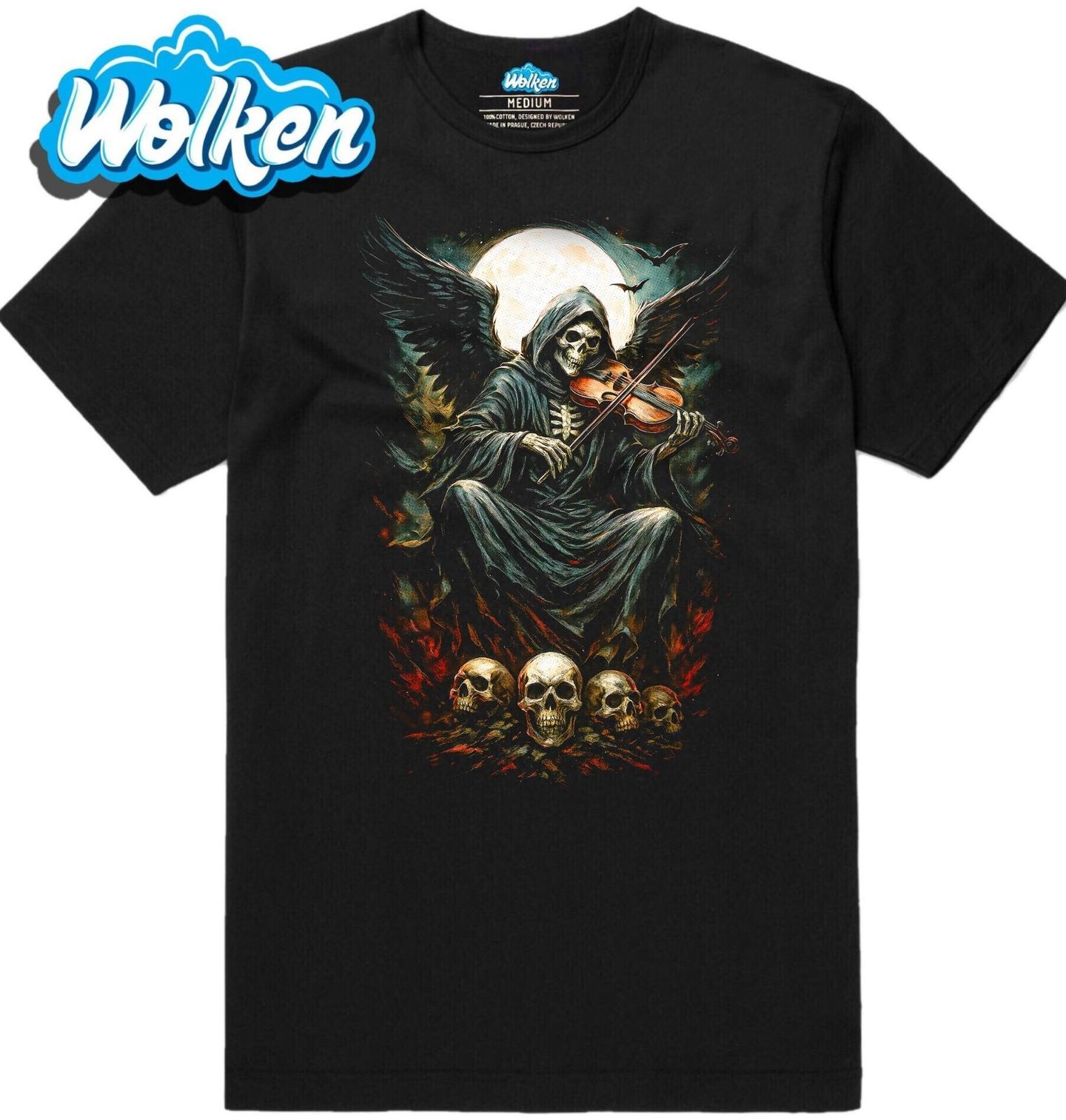 Pánské tričko Kostlivec hrající na Housle Rekviem.jpg