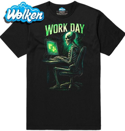 Obrázek produktu Pánské tričko Kostlivec u Počítače Work Day