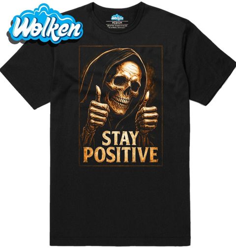 Obrázek produktu Pánské tričko Kostlivec s Úsměvem Stay Positive