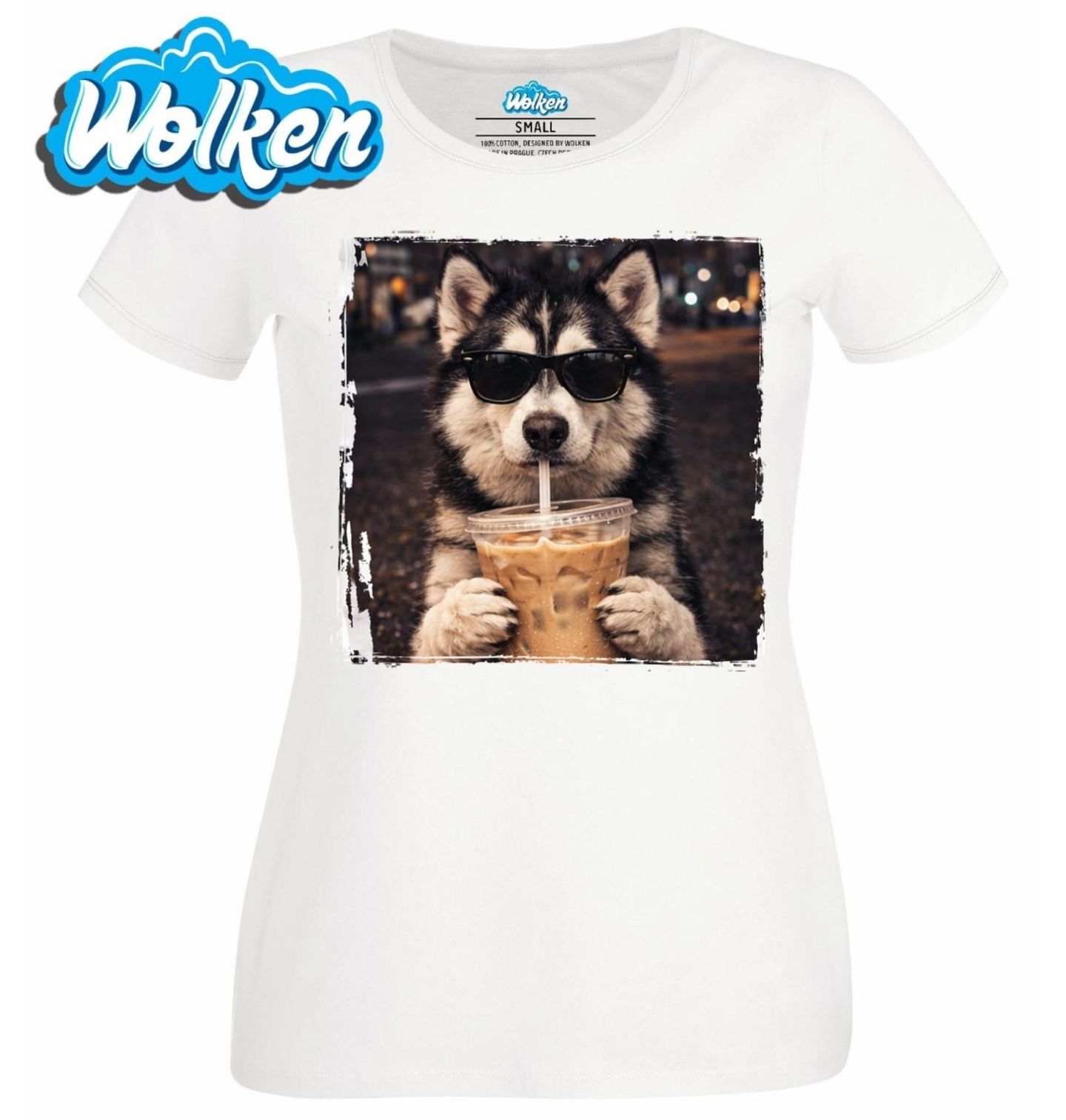 Dámské tričko  Sibiřský Husky s Ledovou Kávou.jpg