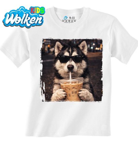 Obrázek produktu Dětské tričko Sibiřský Husky s Ledovou Kávou