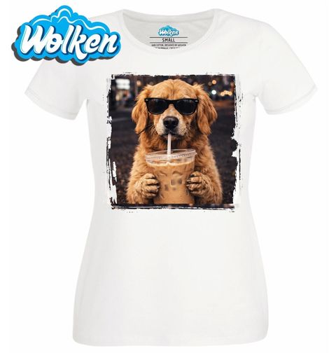 Obrázek produktu Dámské tričko Zlatý retrívr s Ledovou Kávou