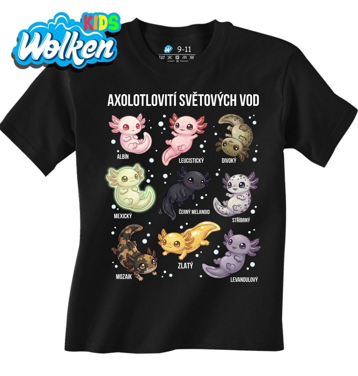 Dětské tričko Axolotlovití světových vod.jpg