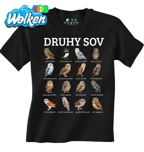 Obrázek produktu Dětské tričko Druhy Sov