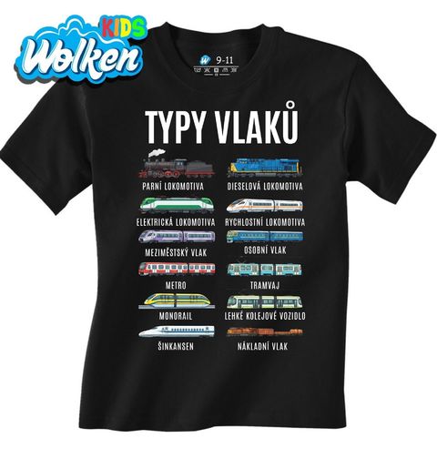 Obrázek produktu Dětské tričko Typy Vlaků
