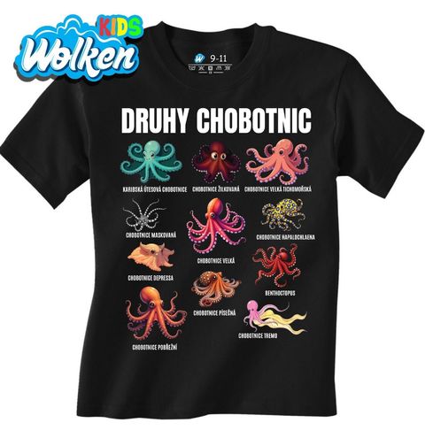 Obrázek produktu Dětské tričko Druhy Chobotnic