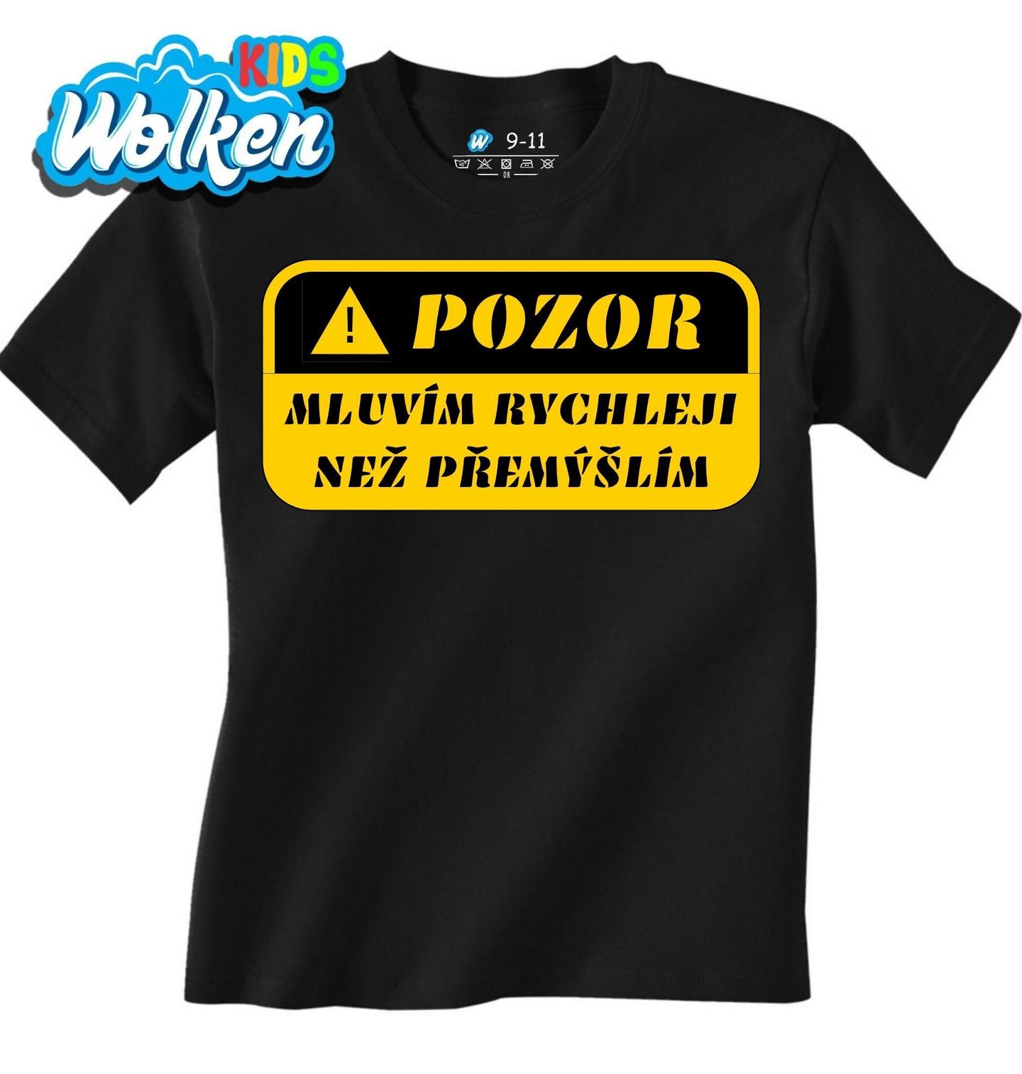 Dětské tričko Pozor! Mluvím Rychleji než Přemýšlím.jpg