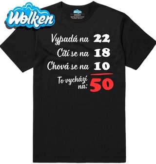 Pánské tričko Vtipný Výpočet Věku 50.jpg