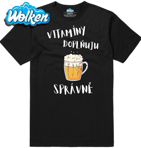 Obrázek produktu Pánské tričko Vitamíny Doplňuju Správně - Pivem!