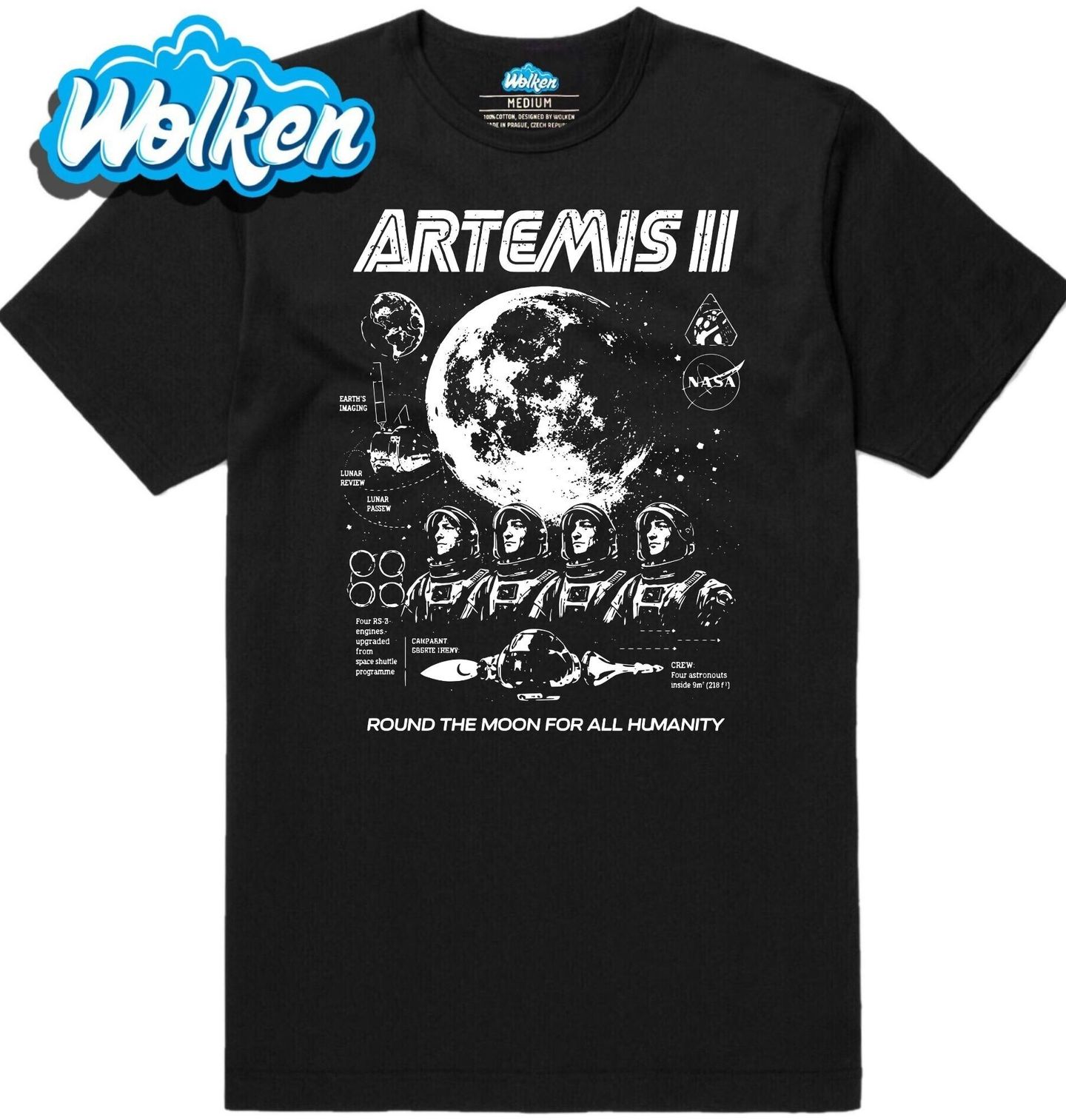 Pánské tričko Posádka Mise Artemis II.jpg