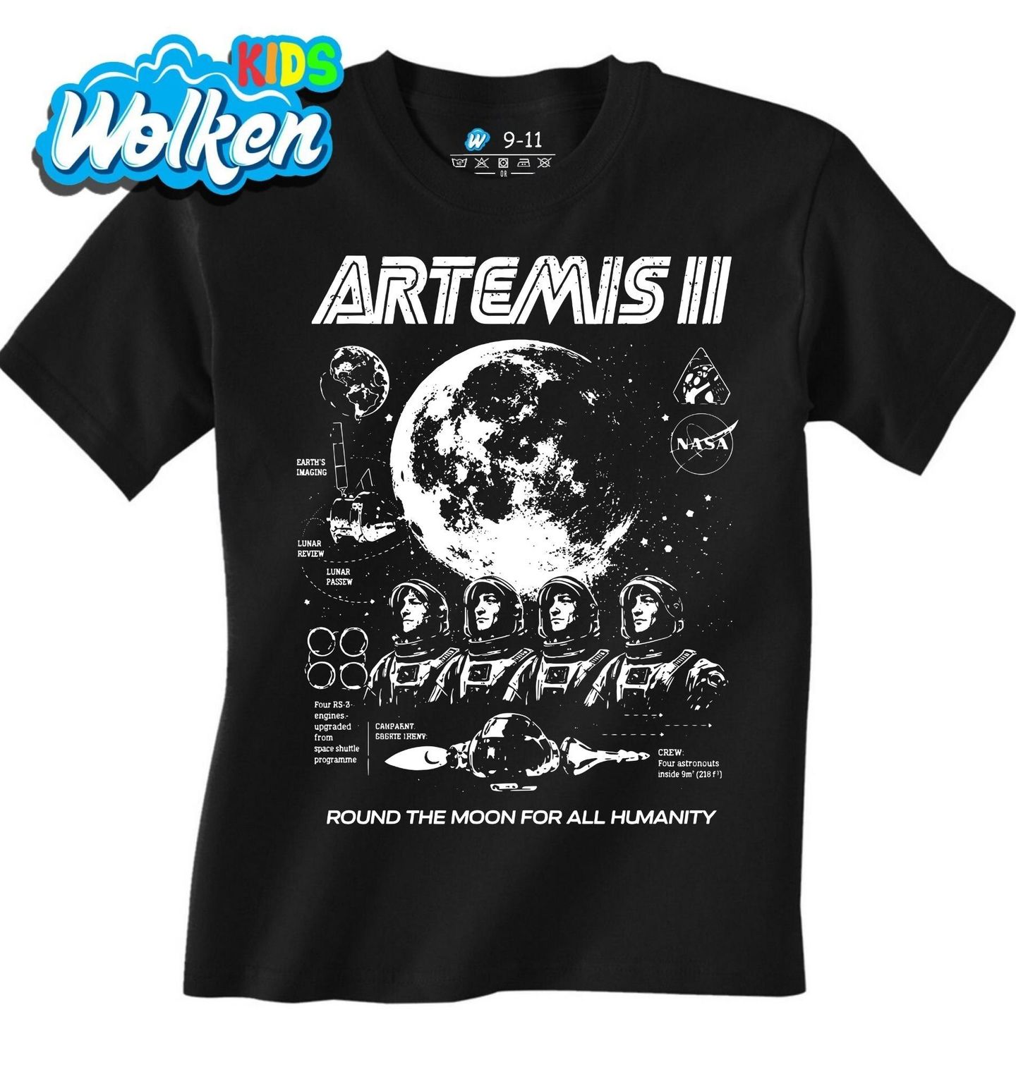 Dětské tričko Posádka Mise Artemis II.jpg