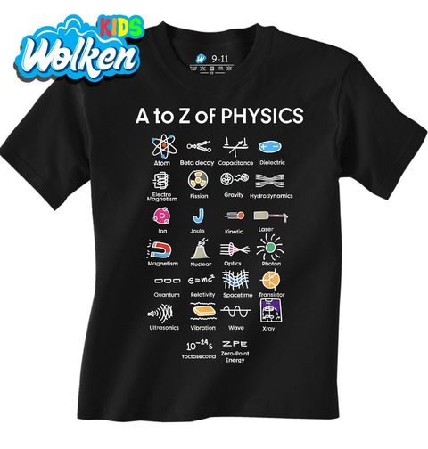 Obrázek produktu Dětské tričko Fyzikální Obrázková Abeceda