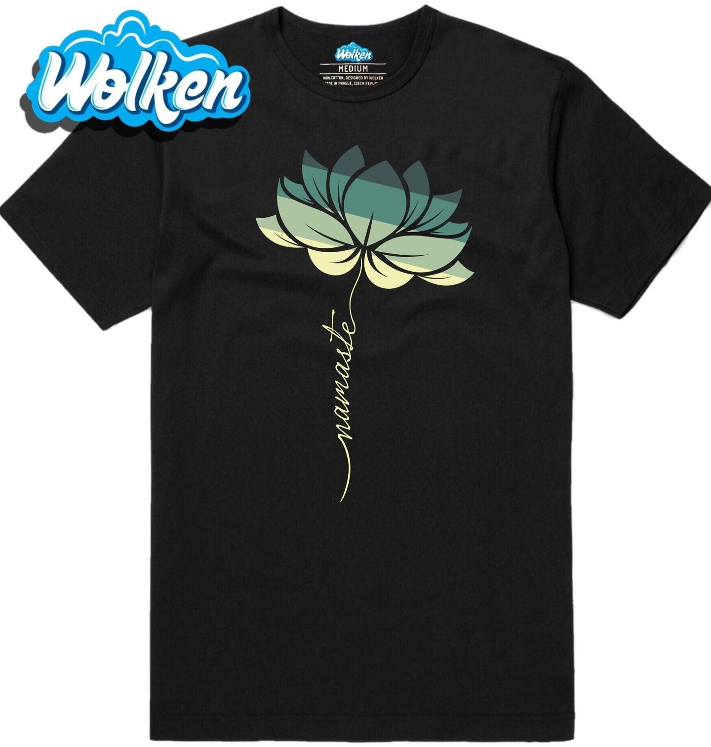 Pánské tričko Zelený Namaste Lotus.jpg