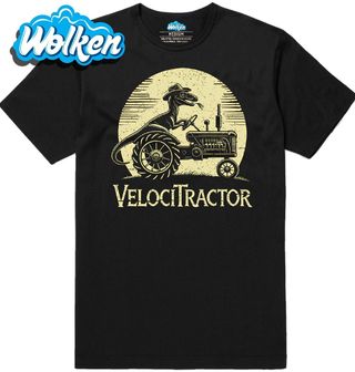 Pánské tričko Dinosourus na Traktoru Velocitraktor.jpg