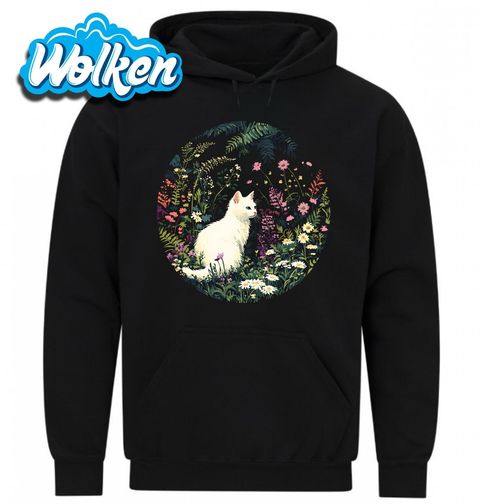 Obrázek produktu Pánská mikina Bílá Kočka v Rozkvetlé Zahradě