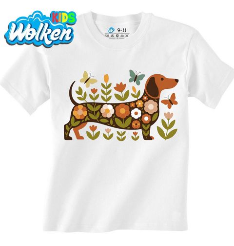 Obrázek produktu Dětské tričko Květinový Jezevčík s Motýly