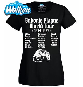 Dámské tričko Černá Smrt Světové Turné Bubonického Moru.jpg