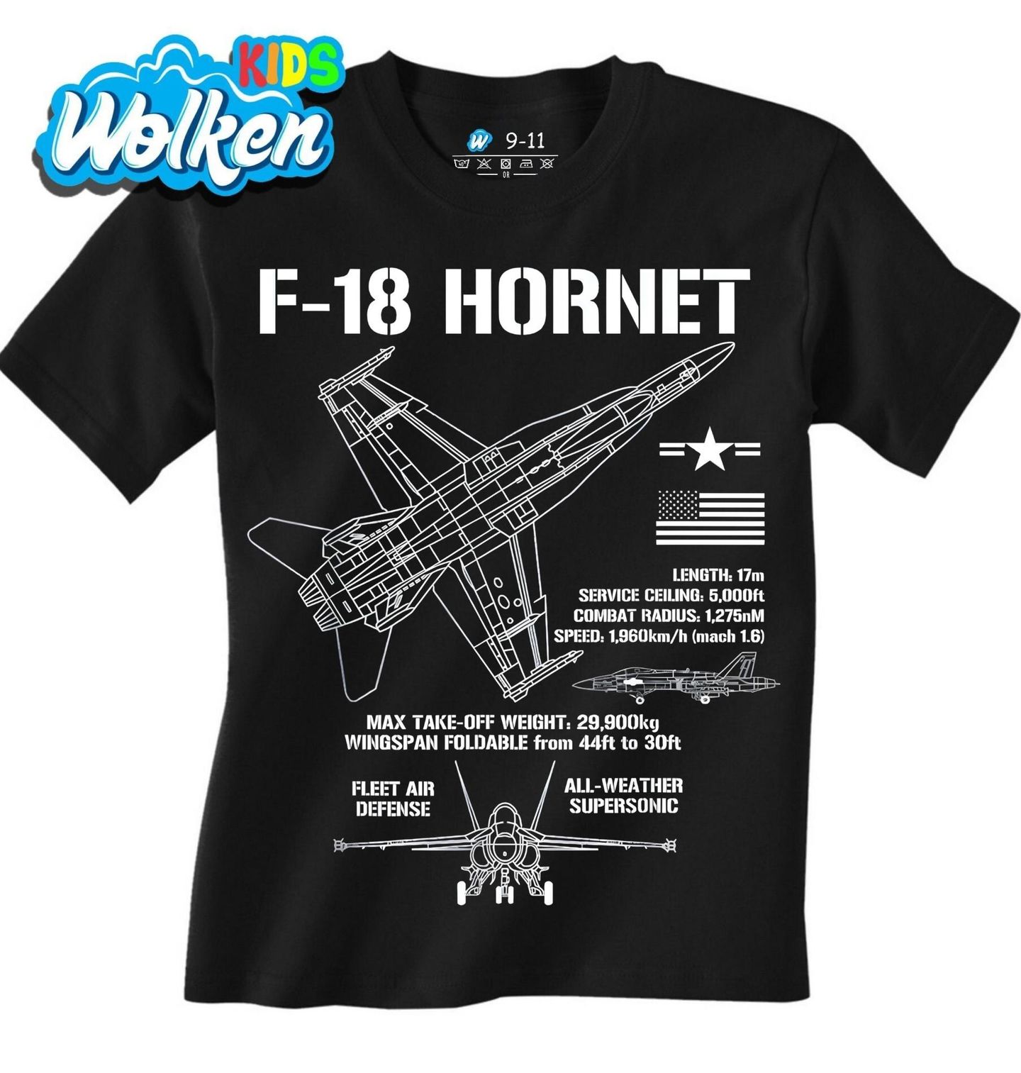 Dětské tričko Letecký Manuál F-18 Hornet.jpg