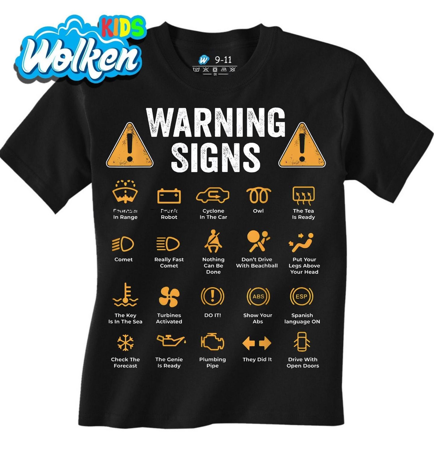 Dětské tričko Kontrolky v Autě Warning Signs.jpg