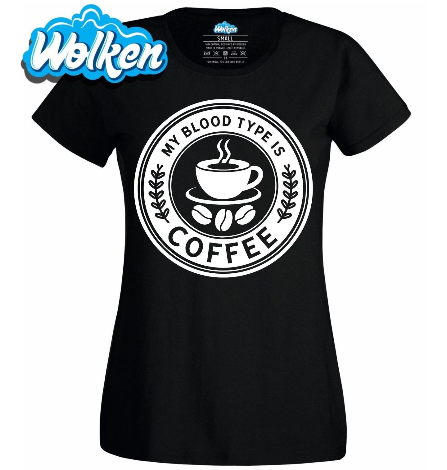 Dámské tričko Káva v Žilách My Blood Type is Coffee.jpg