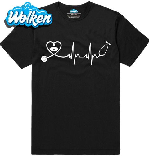 Obrázek produktu Pánské tričko Kardiogram Stetoskopu a Zdravotní Sestra