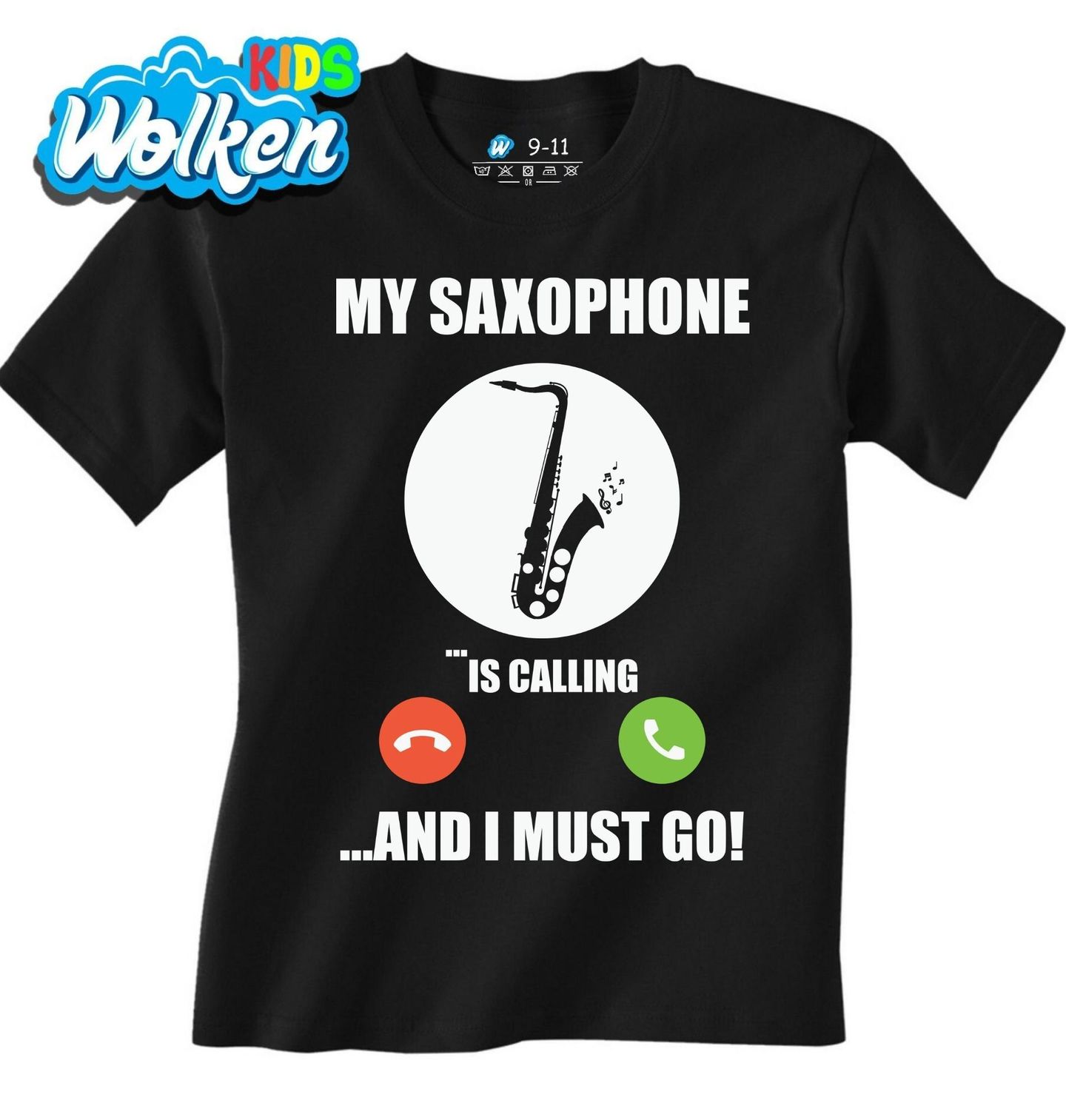 Dětské tričko Můj Saxofon Volá Phone Call.jpg